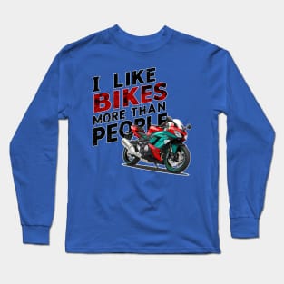 I like bikes more than people Humorous Auto Enthusiast tee 3 Long Sleeve T-Shirt